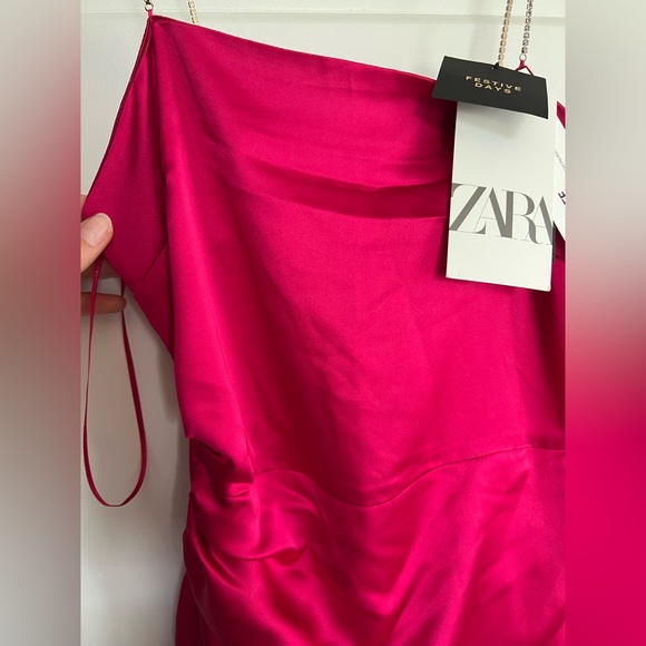 Zara Satin Effect Dress with Rhinestone Straps - NEW WITH TAGS❤️ - Picture 10 of 10